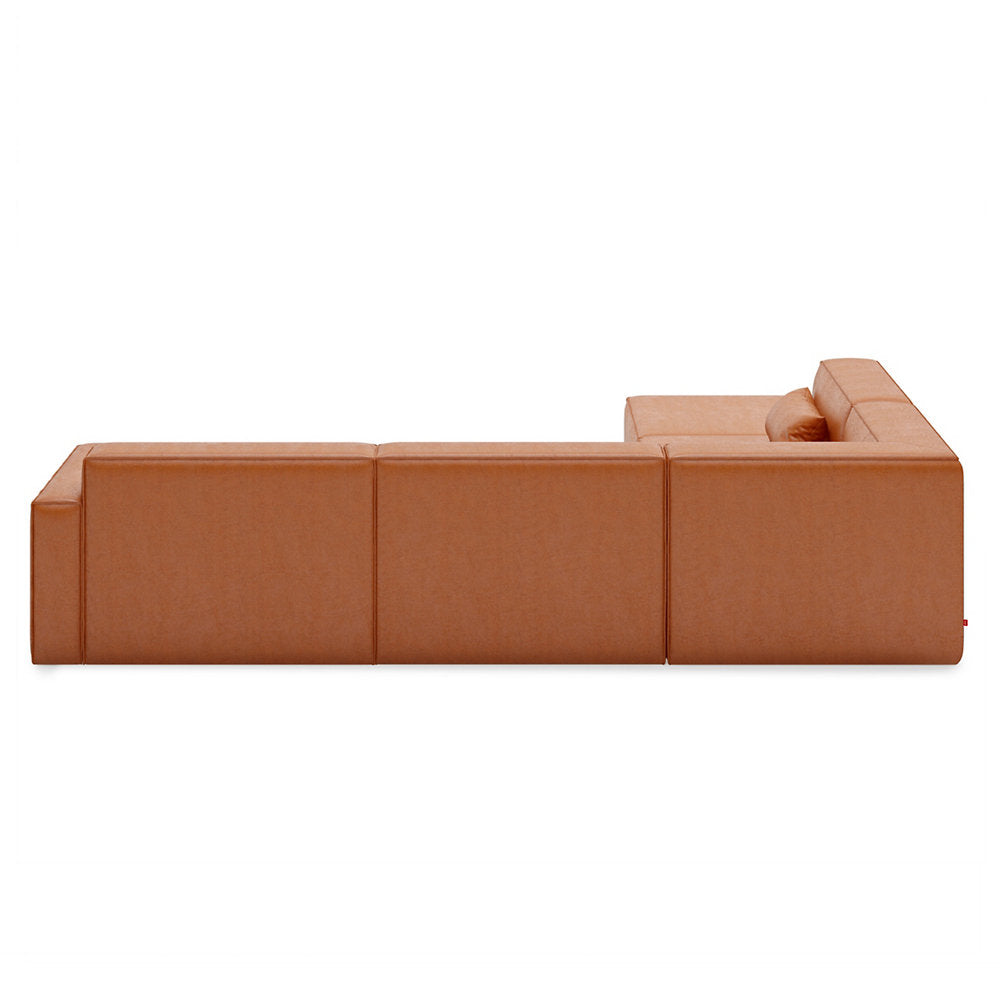 Mix Modular Leather 5 Piece Sectional Sofa - Left Facing