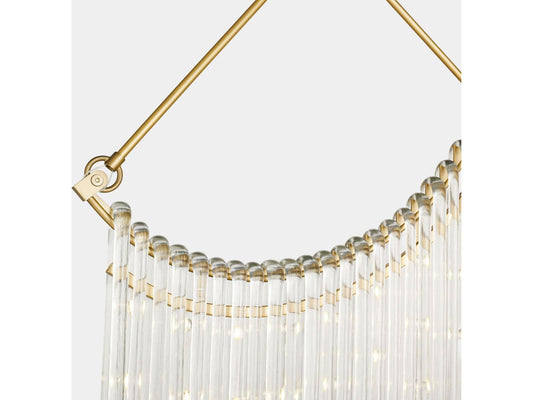Global Views Draped Plated Hand Ed Antiqued Bronze Linear Chandelier