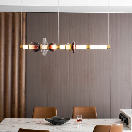 Glass Bead Linear Pendant Light