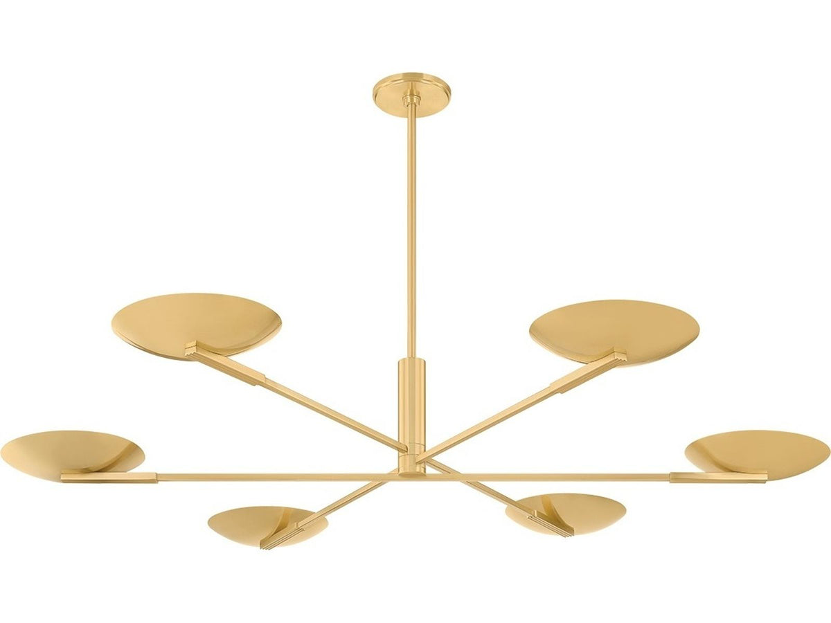 Hudson Valley Johnson 6-Light LED Chandelier in Aged Brass