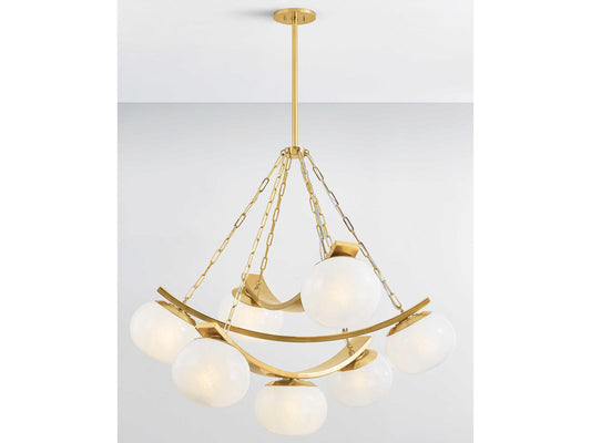 Hudson Valley Duxbury 7-Light Globe Chandelier in Aged Brass