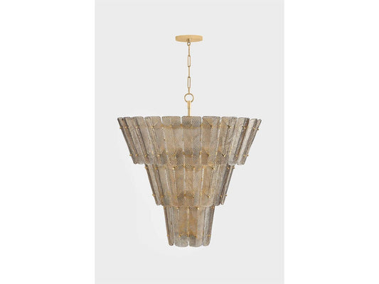 Hudson Valley Cassian 18-Light Tiered Chandelier in Vintage Gold Leaf