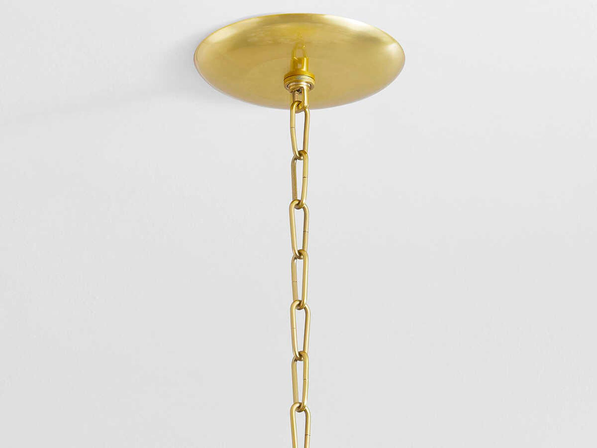 Hudson Valley Darcia 7-Light Chandelier in Aged Brass with Glass Teardrops