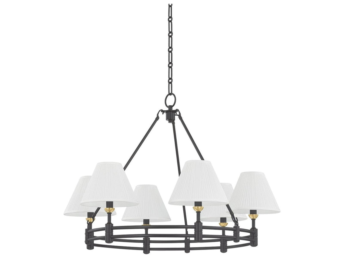 Hudson Valley Howard 6-Light Chandelier in Aged Brass and Distressed Bronze