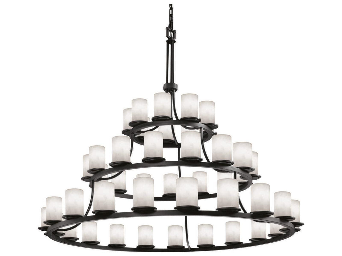 Justice Design Group 45-Light Clouds Cylinder Tiered Chandelier