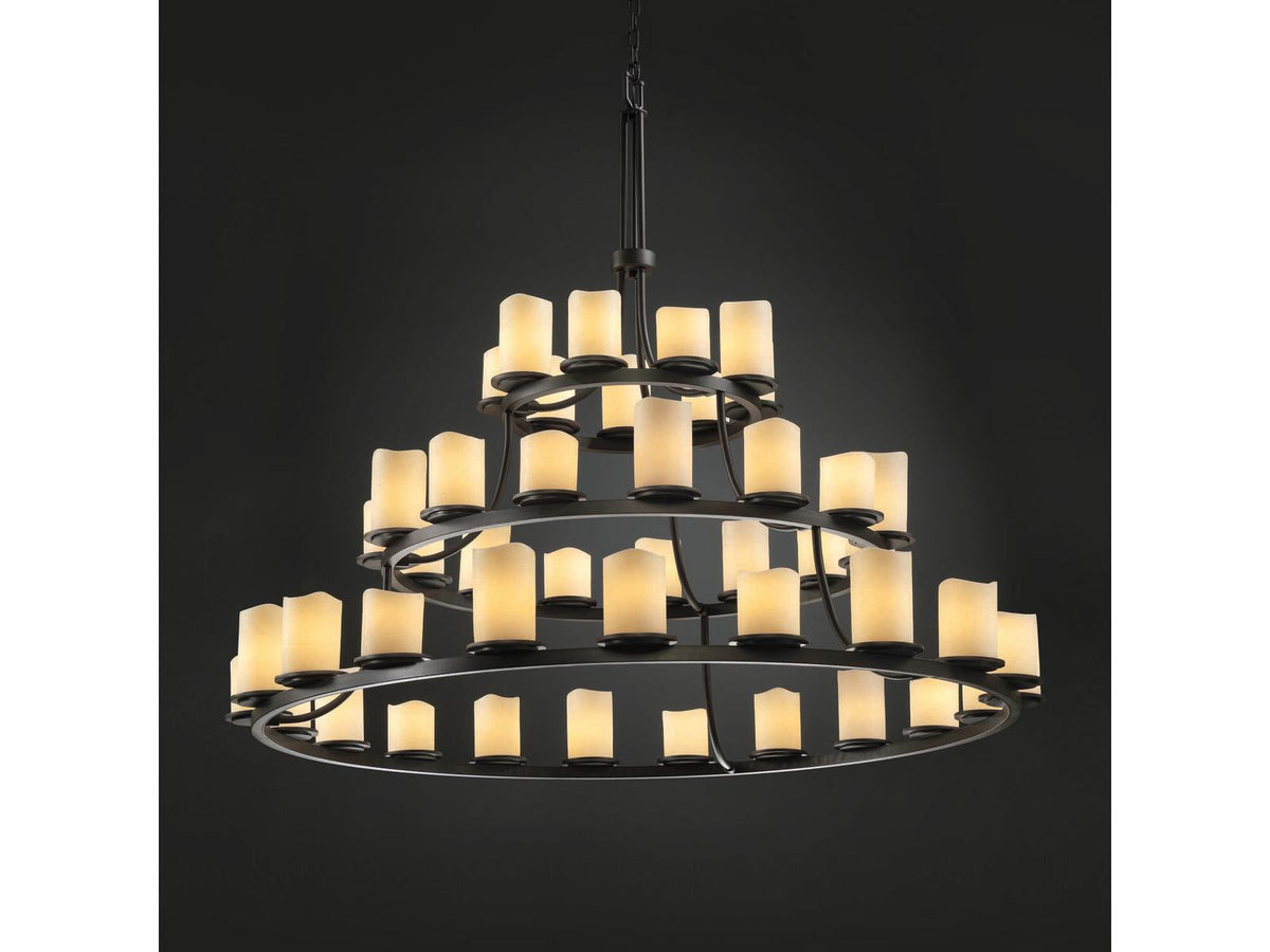 Justice Design Group 45-Light Candlearia Cylinder Tiered Chandelier