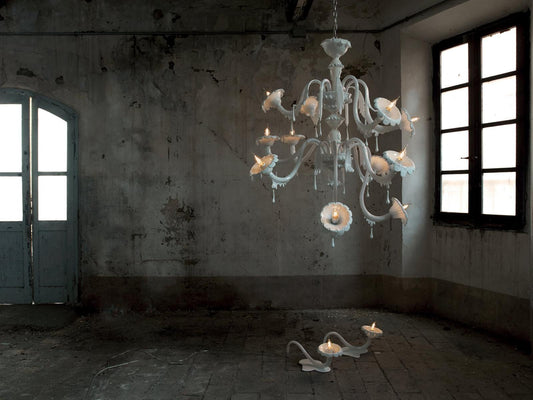 Karman Au-revoir 11-Light White Opalinen LED Chandelier by Matteo Ugolini