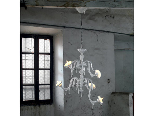 Karman 5-Light Au-revoir White Opalinen Chandelier