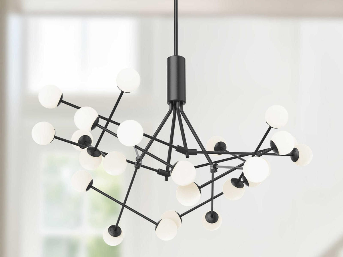 Kuzco Lighting Moto Black Globe Geometric LED Chandelier