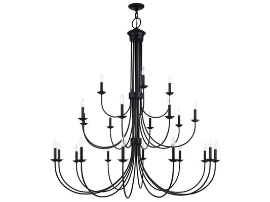 Livex Lighting Estate 24-Light Grande Foyer Chandelier in Black