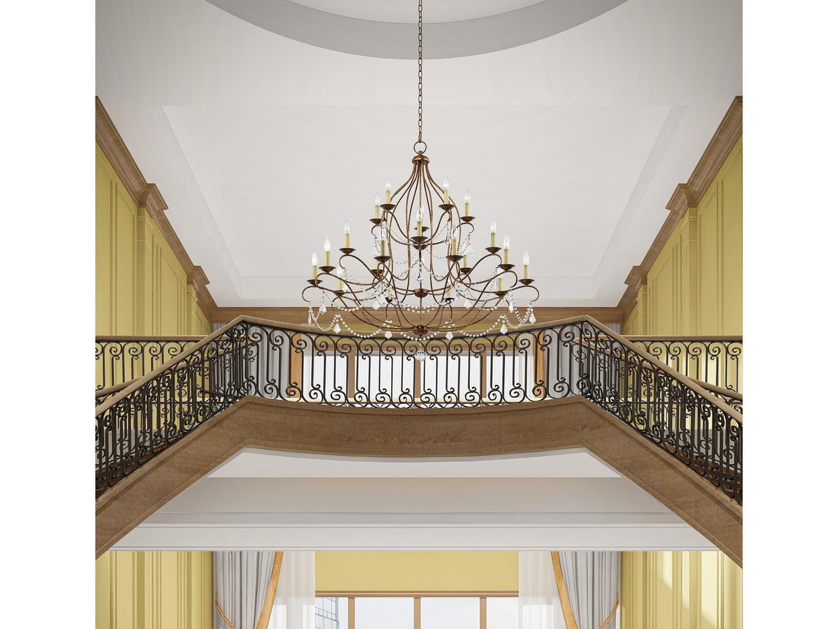 Livex Lighting 20-Light Chesterfield Chandelier in Hand Applied Venetian Golden Bronze