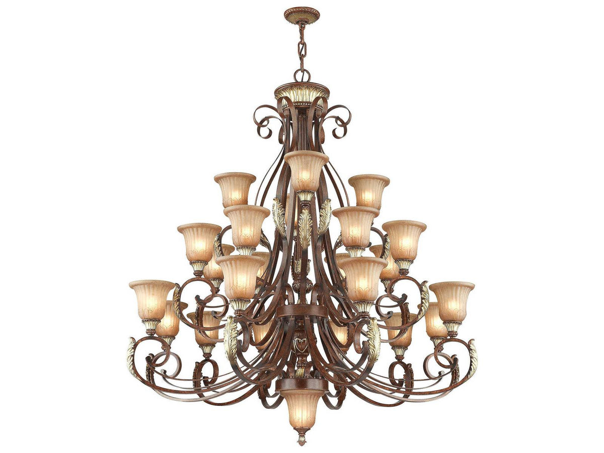 Livex Lighting 23-Light Villa Verona Chandelier in Verona Bronze with Aged Gold Leaf
