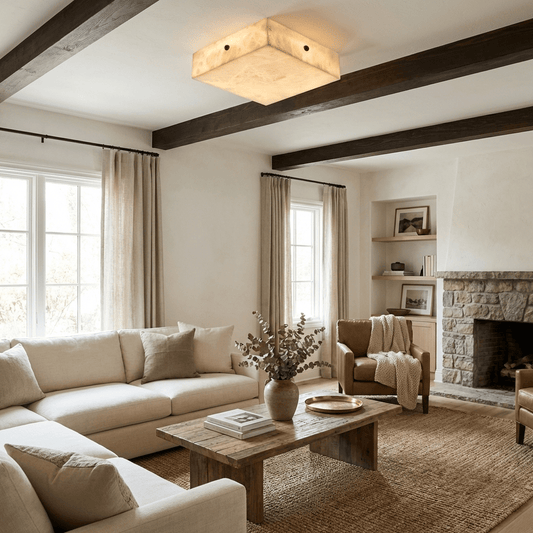 Luma Alabaster Square Ceiling Lamp