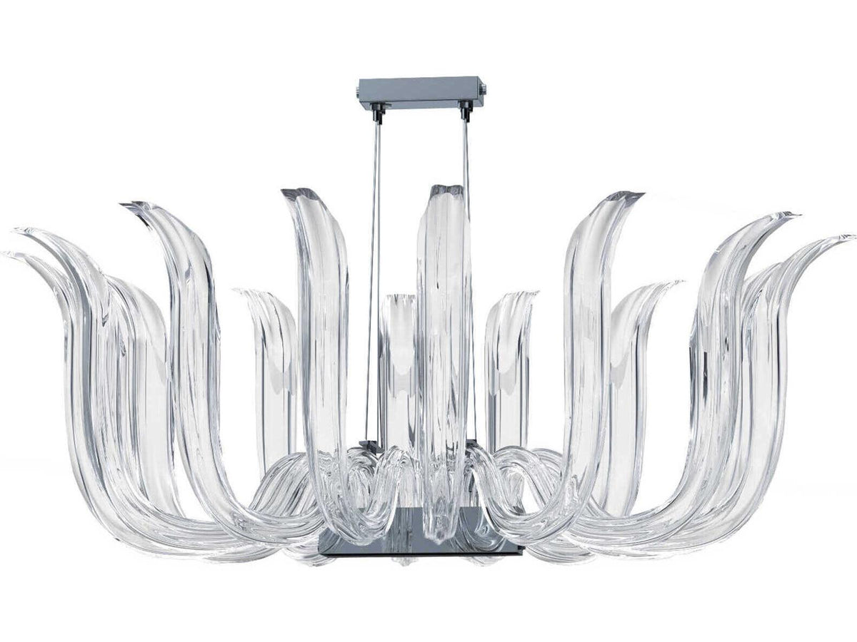 Metropolitan Cisne 12-Light Polished Nickel Crystal Chandelier