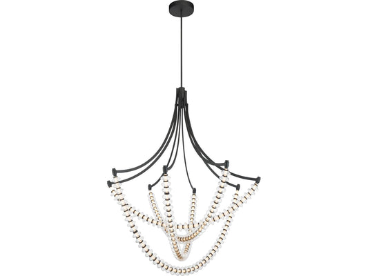 Minka Lavery Pearl 4-Light Linear LED Chandelier in Dark Matte Black