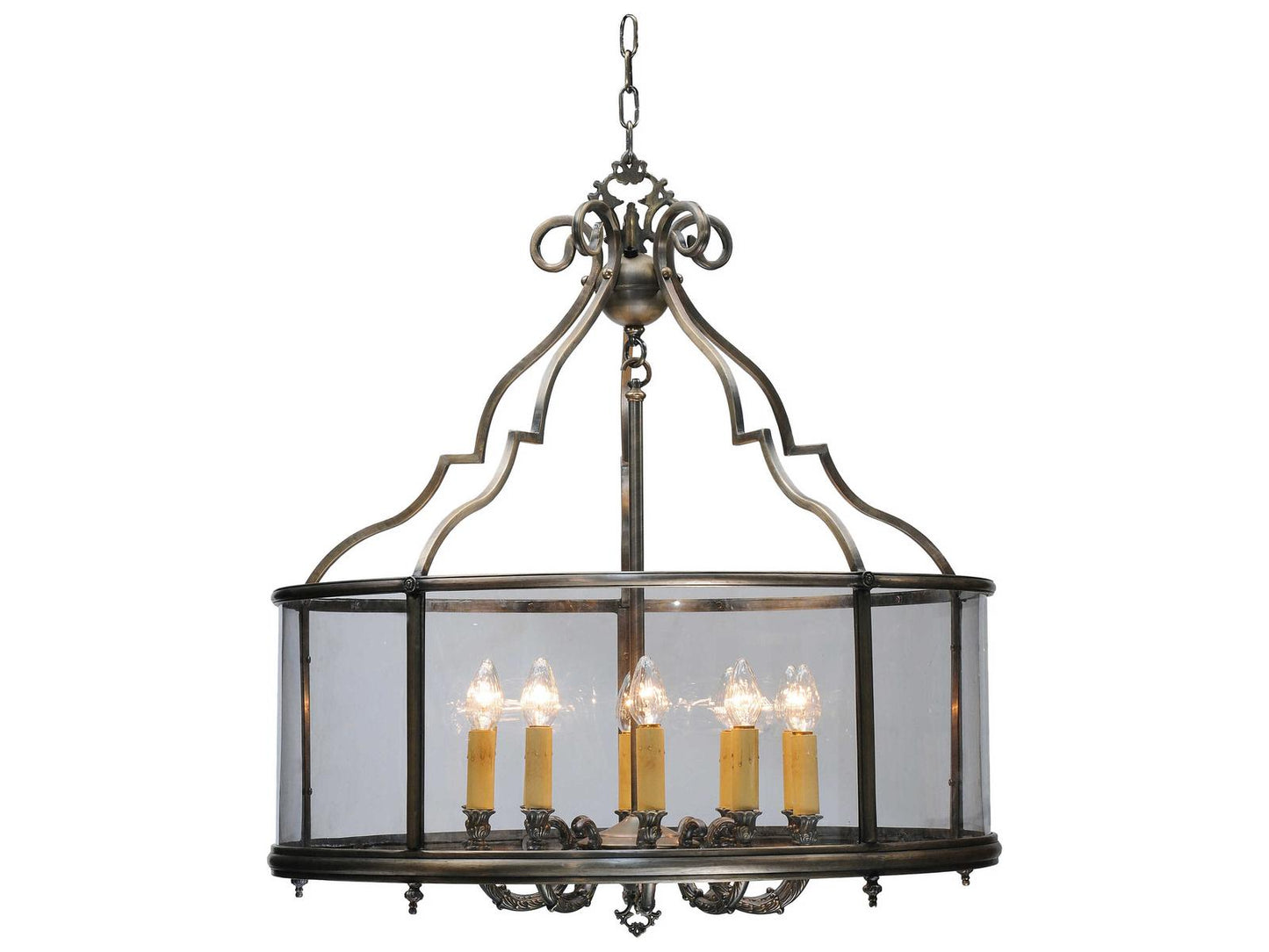 Meyda 10-Light Bronze Glass Chandelier