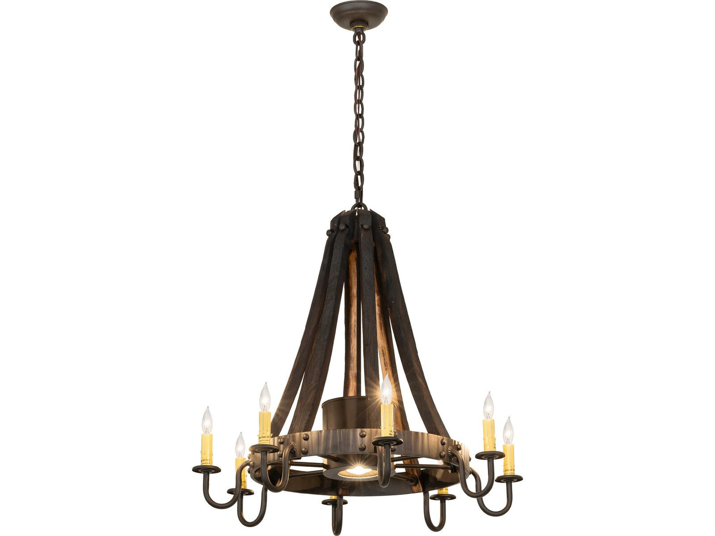 Meyda Barrel Stave 8-Light Oil Rubbed Bronze Traditional Candelabra Chandelier