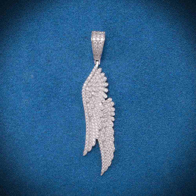 Moissanite Feather Pendant Angel wing