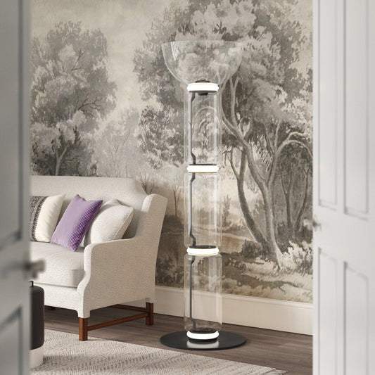 Bamboo Glass Floor Lamp Floor lamp