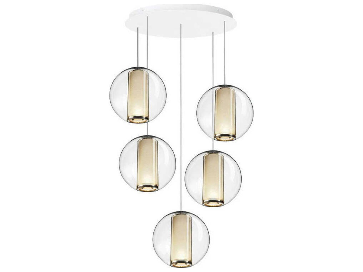 Pablo Bel Occhio 5-Light Globe Chandelier with Acrylic Spheres and Inner Diffusers