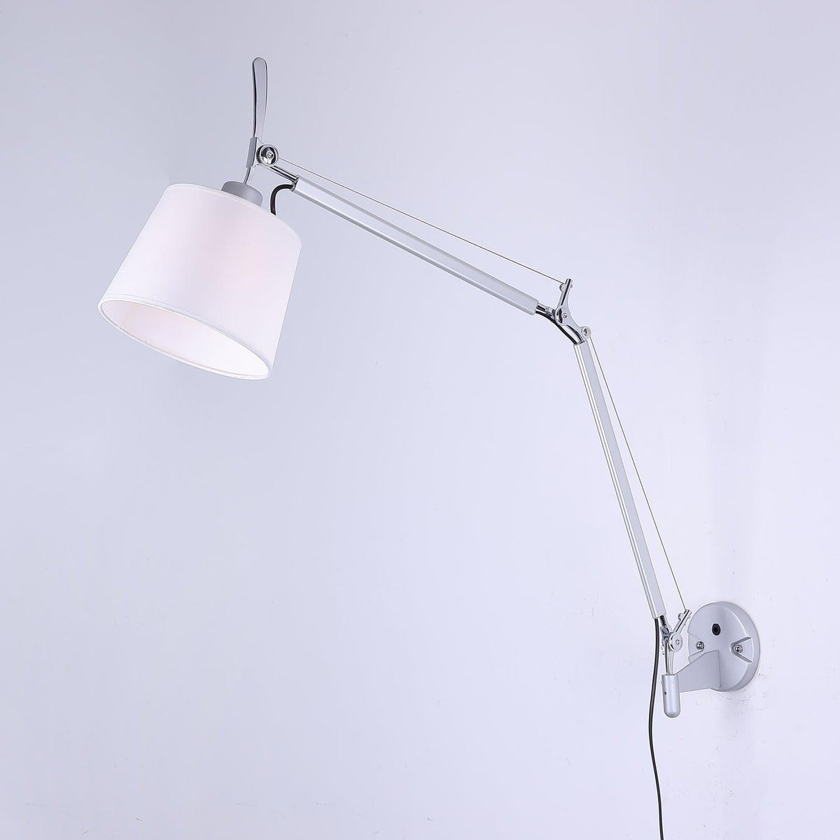 Rocker Modern Design Wall Lamp ∅ 7.9″ x H 9.4″ / Dia 20cm x H 24cm Set of 2 / Fog Silver Color & White / US Plug Wall