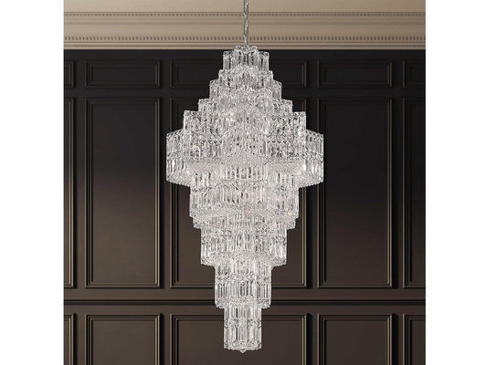 Schonbek Equinoxe 63-Light Crystal Chandelier in Polished Silver
