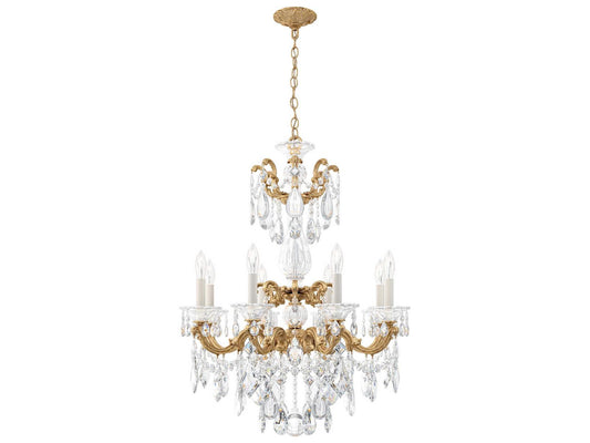Schonbek La Scala 8-Light Silver Crystal Candelabra Chandelier