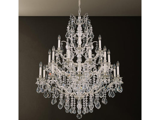 Schonbek Bordeaux 25-Light Chandelier in Antique Silver with Heritage Crystal