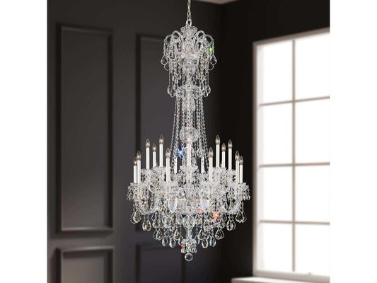 Schonbek Olde World 23-Light Candelabra Chandelier in Polished Silver