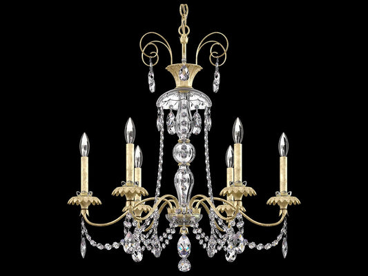 Schonbek Helenia 6-Light Antique Silver Crystal Candelabra Chandelier