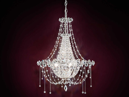 Schonbek Chrysalita 6-Light Crystal Empire Chandelier in Polished Stainless Steel