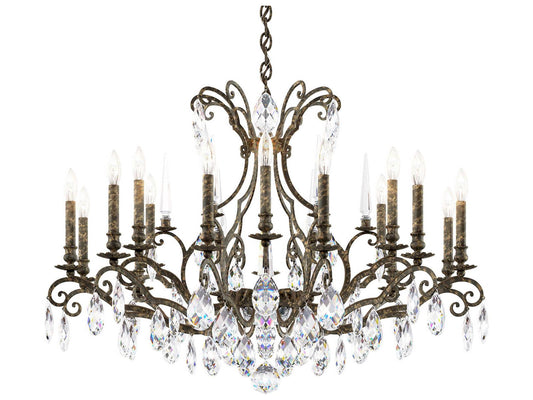 Schonbek Renaissance Nouveau 18-Light Crystal Candelabra Chandelier in Heirloom Bronze