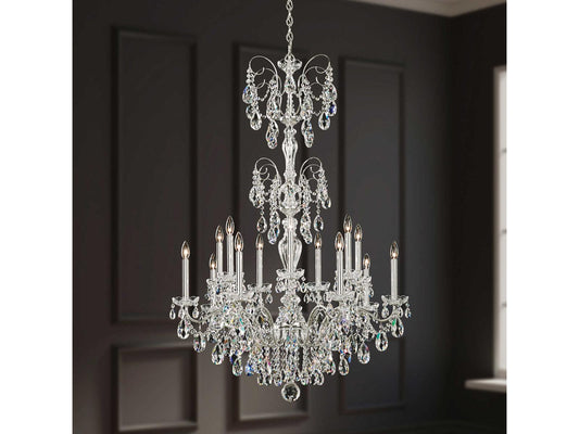 Schonbek Sonatina 14-Light Crystal Candelabra Chandelier