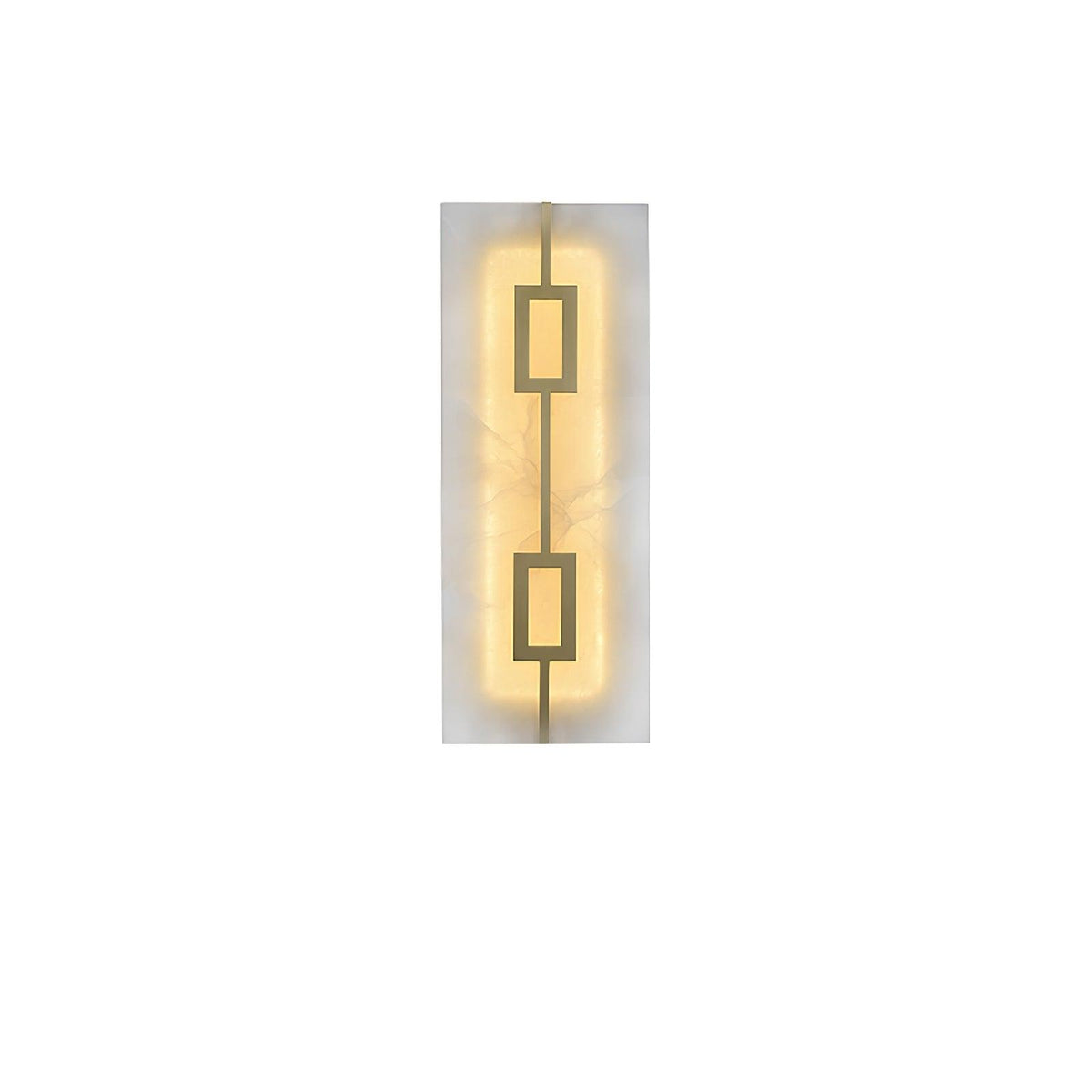 Square Marble Wall Lamp W 6.5″ x H 16.7″ / W 16.5cm x H 42.5cm / Brass & White / Warm Light Wall lamp