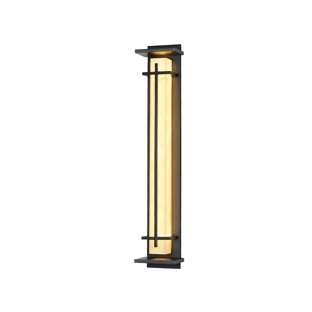Square Outdoor Wall Light L 5.5″ x W 7.9″ x H 39.4″ / L 14cm x W 20cm x H 100cm / Black & White / Warm Light Wall lamp