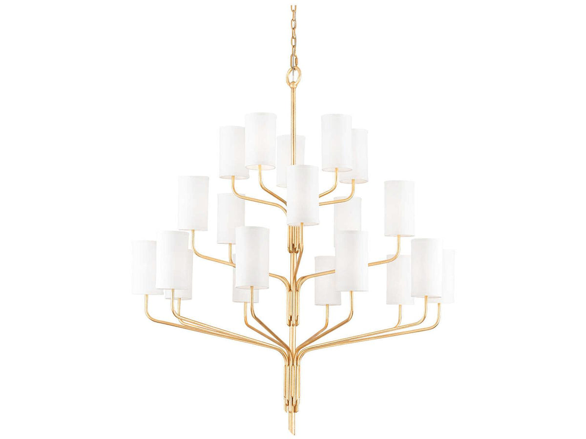 Troy Lighting 20-Light Juniper Chandelier in Textured Gold Leaf