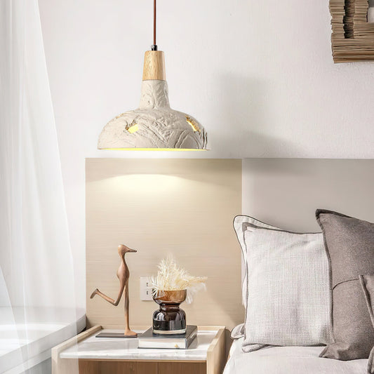 Cement Carve Pendant Lamp ∅ 9.1″ x H 7.9″ / Cement Grey pendant Lamp