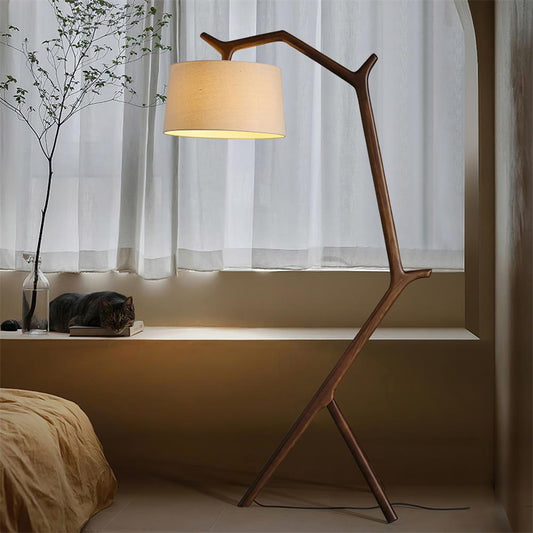 Umahi Floor Lamp L 39.7″ x H 67.3″ / L 101cm x H 171m / Walnut & White / US plug Floor lamp