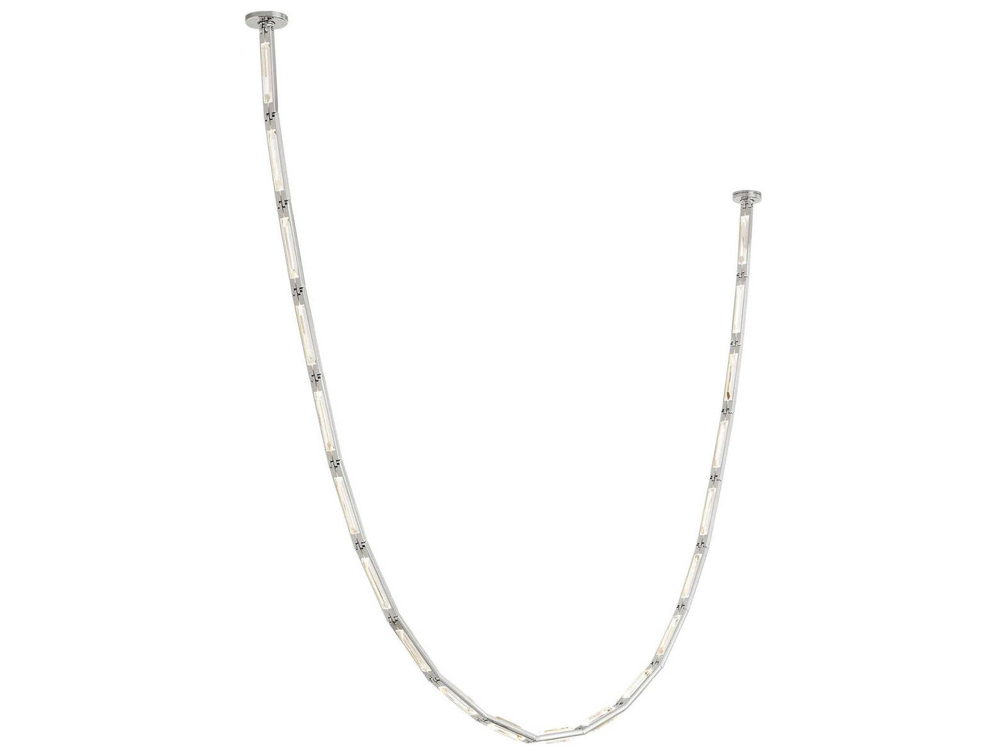 Visual Comfort Modern Catena 20-Light Polished Nickel Linear Chandelier