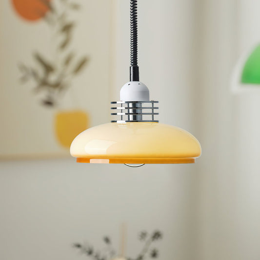 Vistosi Pendant Lamp ∅ 13.8″ x H 9.8″ / Dia 35cm x H 25cm / Chrome & Orange gradient Pendant light