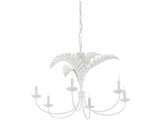 Wildwood Royal Palm 6-Light Tole Chandelier in White