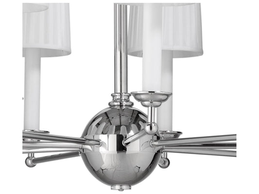 Wildwood Matthew Frederick 9-Light Chandelier in Silver with Off-White Shades