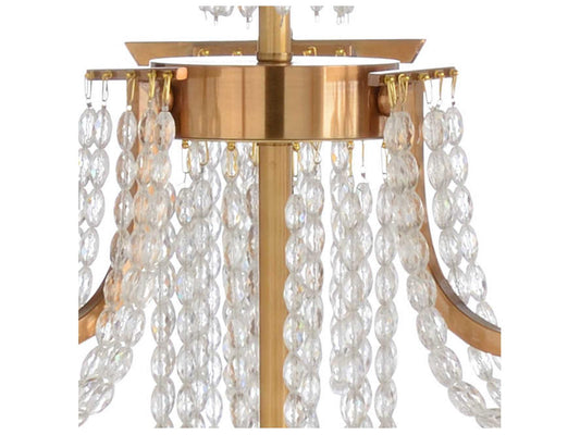 Wildwood Mackie 9-Light Chandelier in Antique Brass with Glass Beads