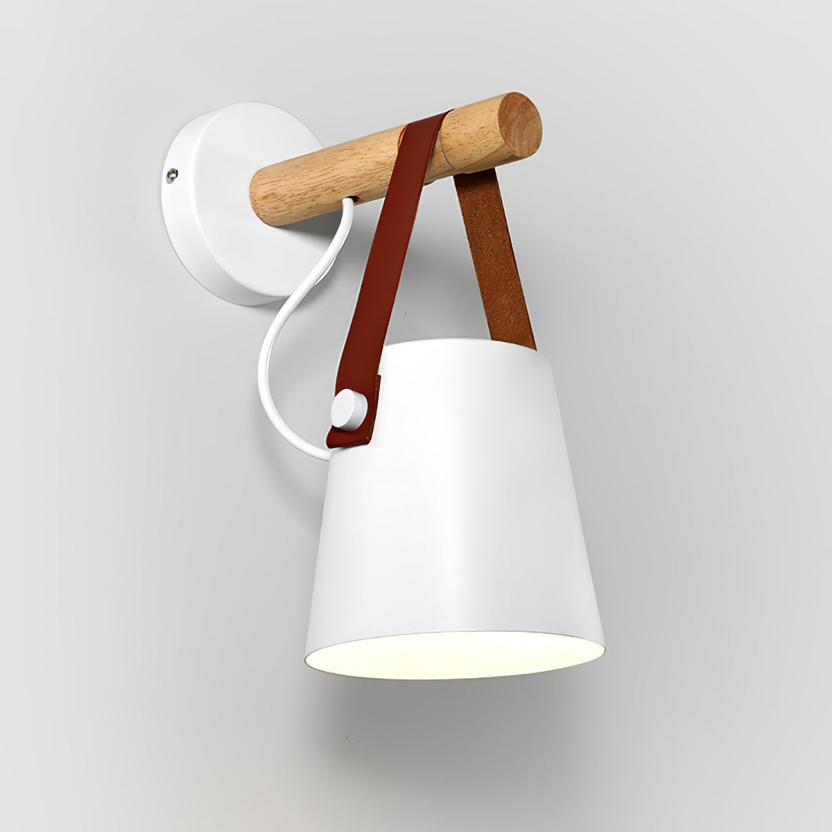 Wooden Conical Wall Light ∅ 5.1″ x H 8.7″ / Dia 13cm x H 22cm / White Wall lamp