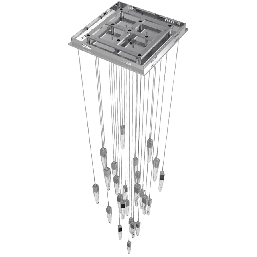 Avenue Lighting Aspen 25 Light 28" Wide LED Crystal Multi Light Pendant with Bubbled Crystal Shades