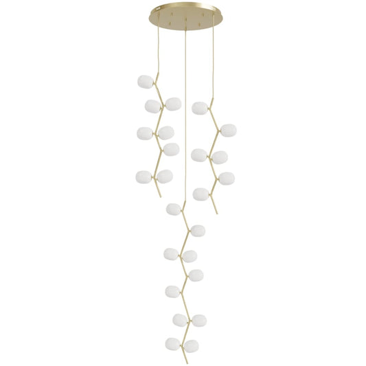 Avenue Lighting Hampton 24 Light 26" Wide Abstract Multi Light Pendant with Hand-Blown Glass Shades