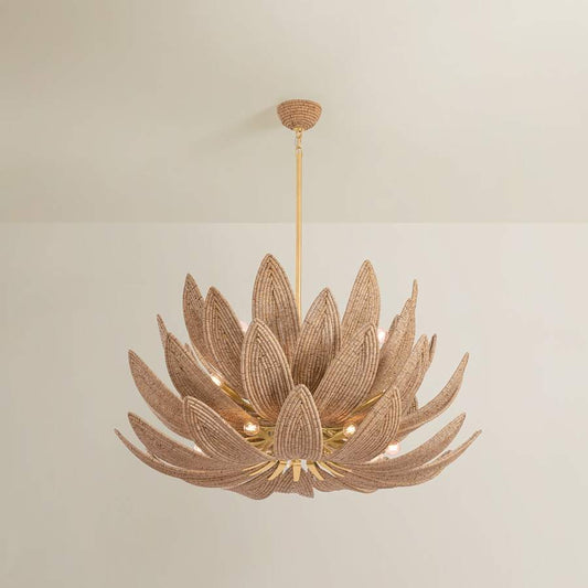 Corbett Lighting Varanasi 28 Light 42" Wide Pendant with Coco Bead Shades