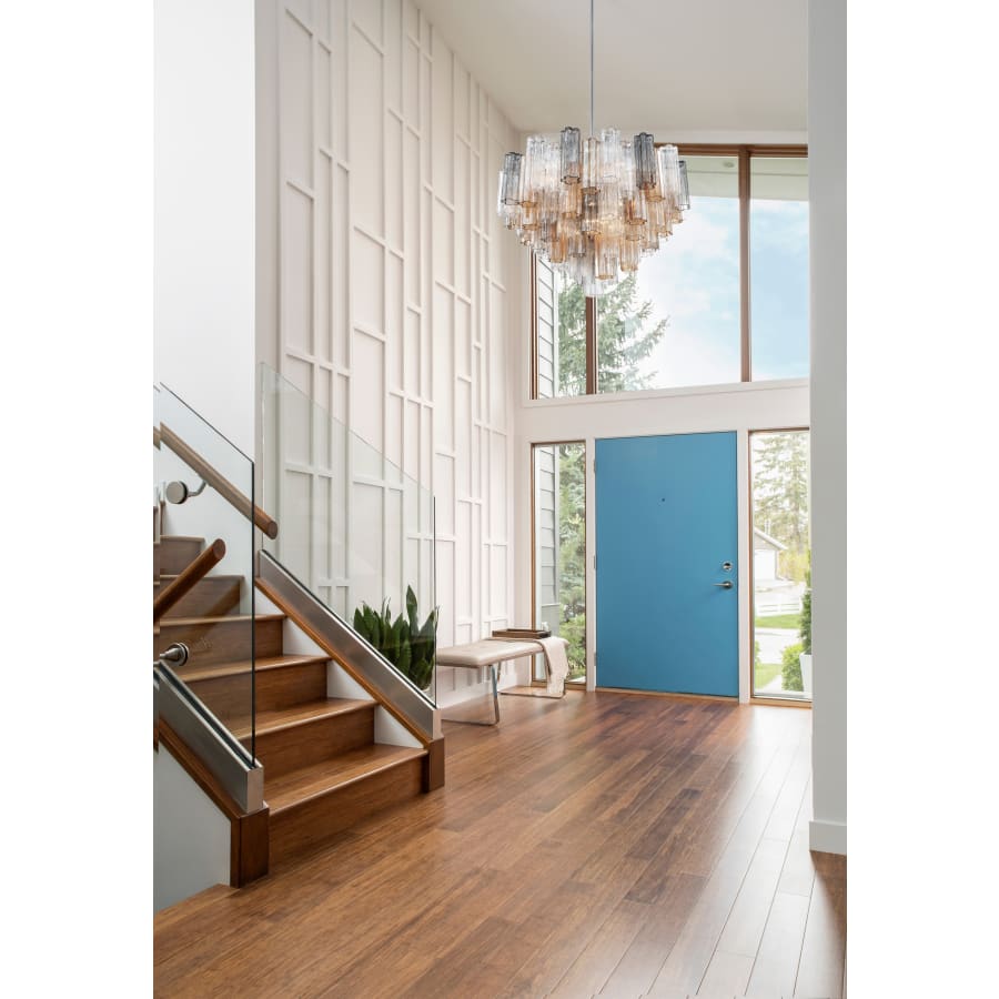Crystorama Lighting Group Addis 16 Light 32" Wide Waterfall Chandelier with Autumn Glass Shades