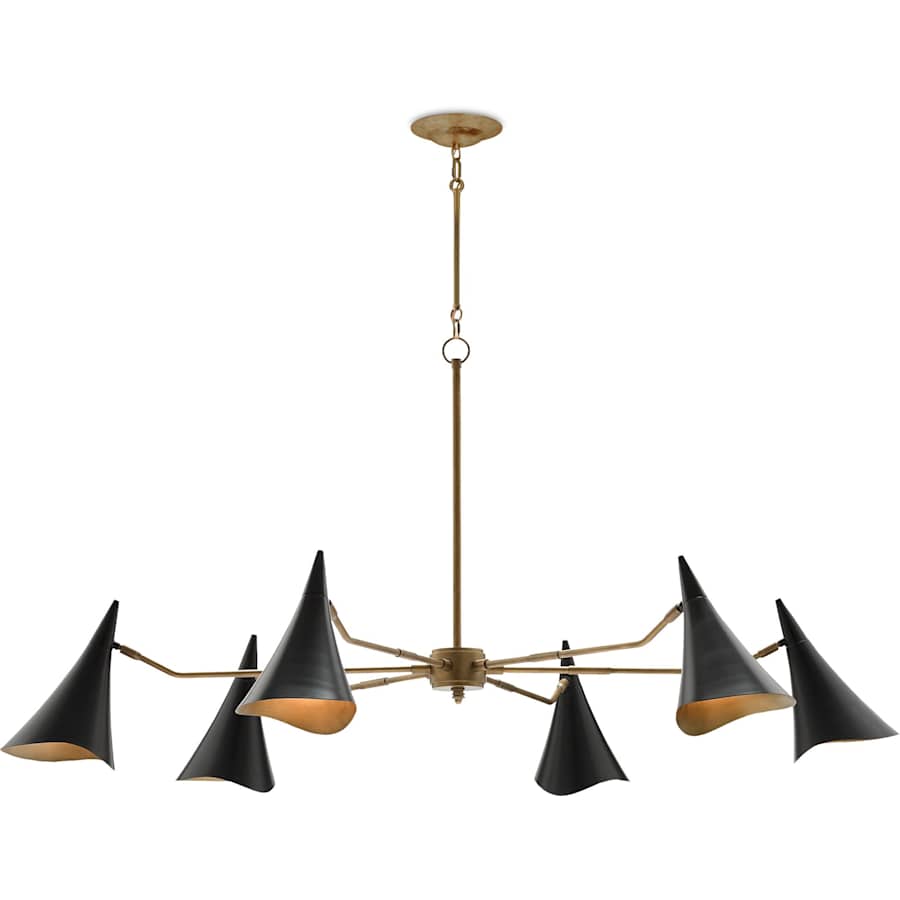 Currey and Company Library 6 Light 62" Wide Chandelier