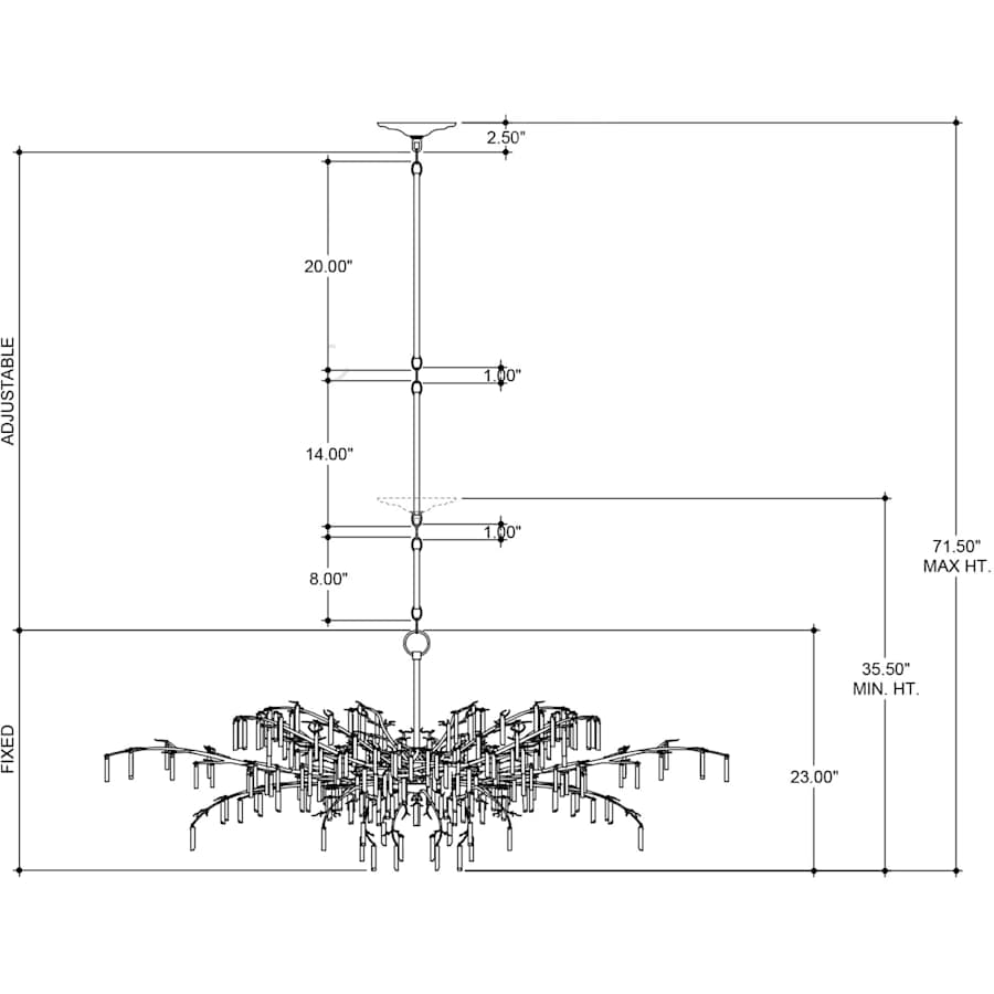 Currey and Company Forest Dawn 8 Light 61" Wide Crystal Chandelier
